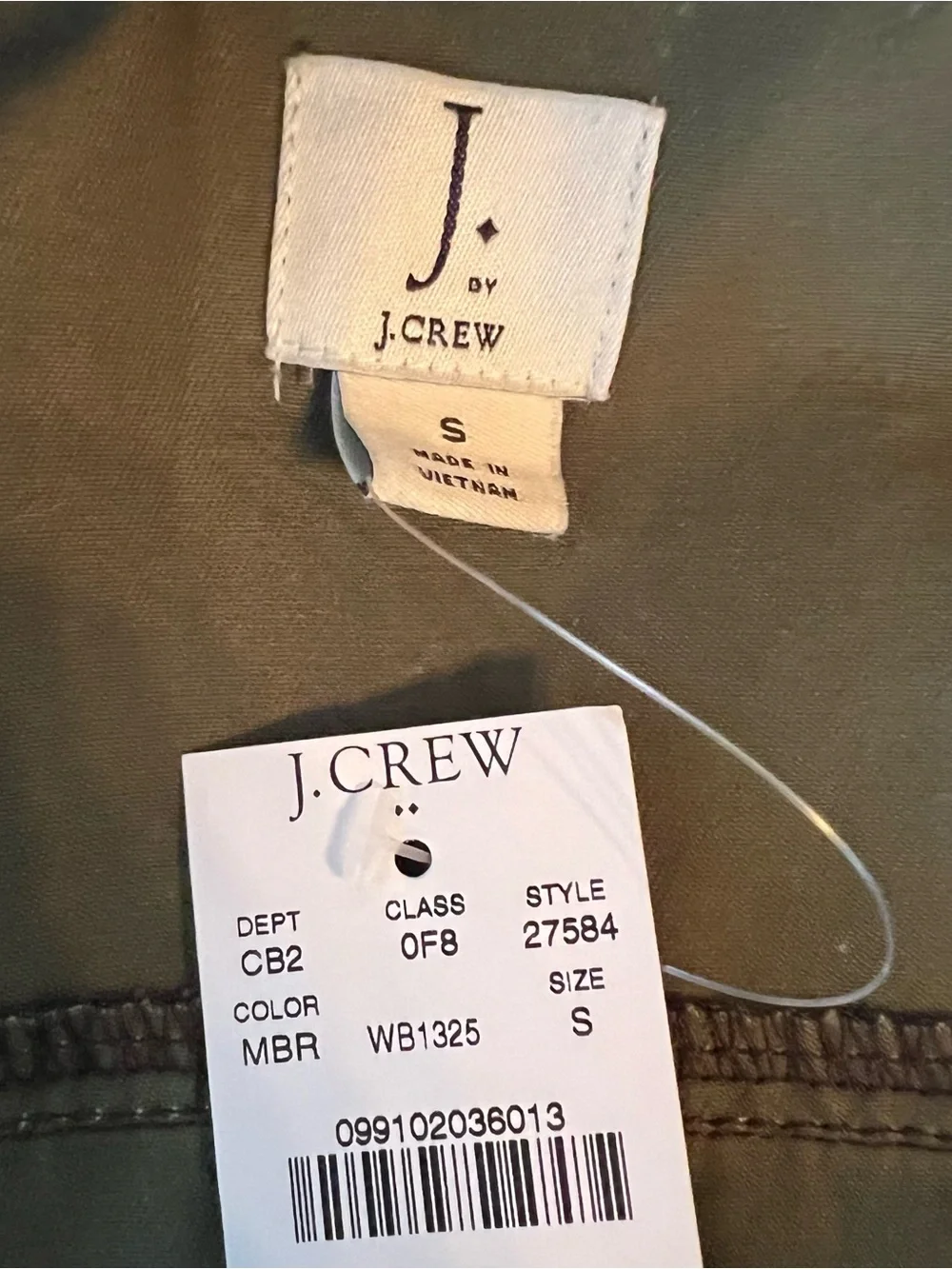 J CREW NWT Army Green Cotton Twill Field Jacket 27584 Size S